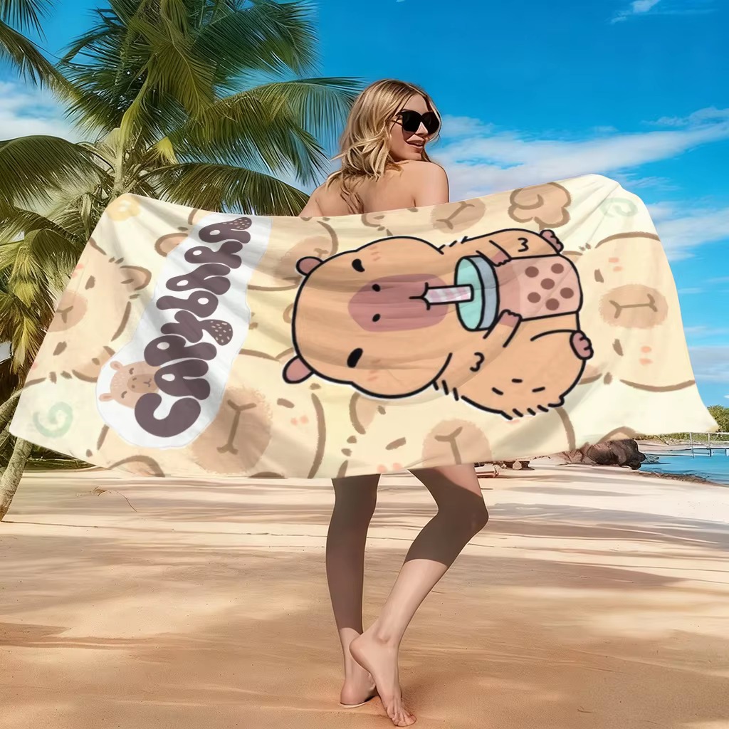 Towel Small Sport - Küçükten büyüğe havlu kapibara karikatür plaj