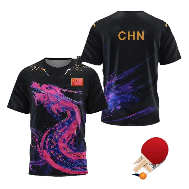 Badminton Lovers - ÇİN Ejderha Masa Tenisi Grafik T